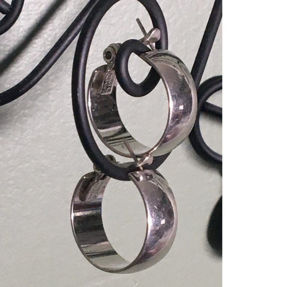 Monet Vintage Silver Tone Hoop Earrings